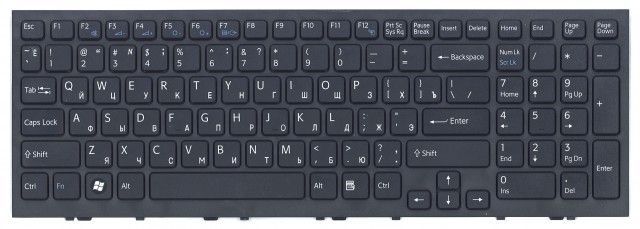 Клавиатура для Sony VPC-EE Series RU, Black frame, Black key