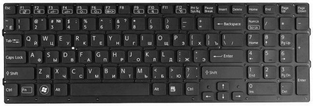 Клавиатура для Sony VPC-CB17 Series For backlit, RU, Black