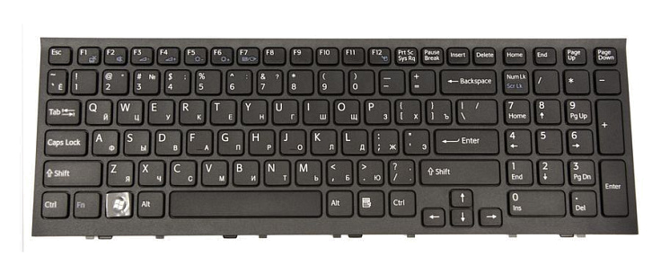 Клавиатура для Sony VPC-EL, RU, Black frame, Black key