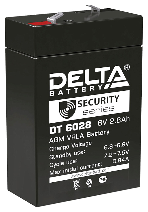 Аккумулятор Delta DT 6028 (6V 2.8Ah)