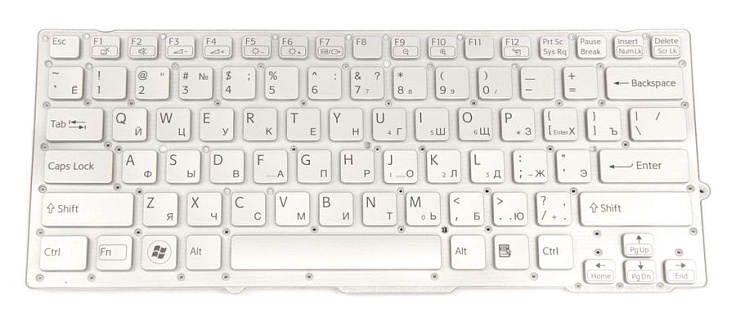 Клавиатура для Sony VPC-SD, VPC-SB Series RU, Silver