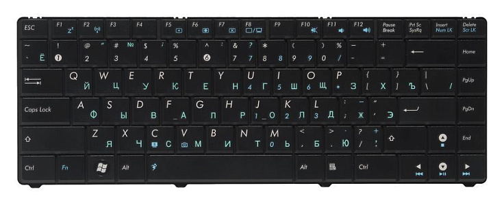 Клавиатура для Asus N20 RU, Black