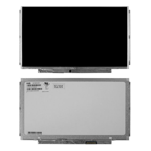 Матрица для ноутбука 13.3" 1366x768 WXGA, 40 pin Slim, крепления планки. глянцевая