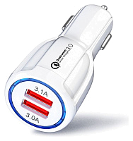 Автомобильное зарядное устройство DREAM SM02 2USB QC3.0 3.1A белый