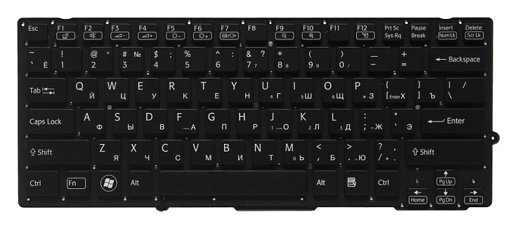 Клавиатура для Sony VPC-SD, VPC-SB Series RU, Black