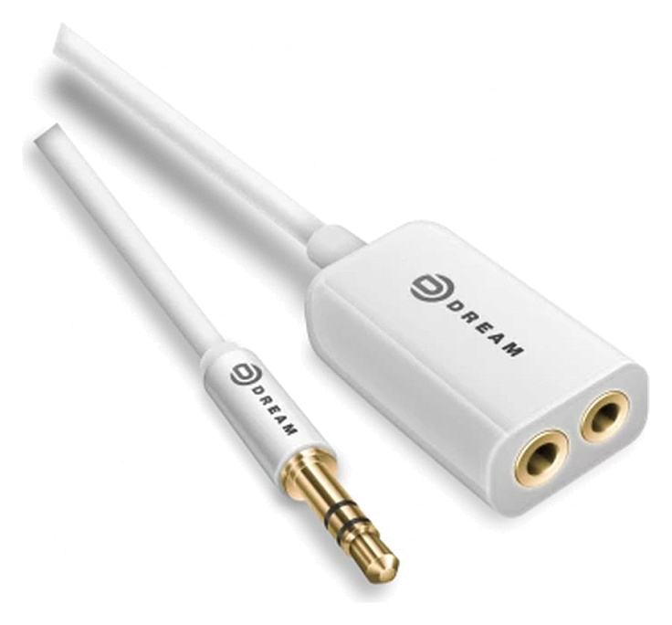 Кабель DREAM AUX JD88 0.17М (разветвитель), белый