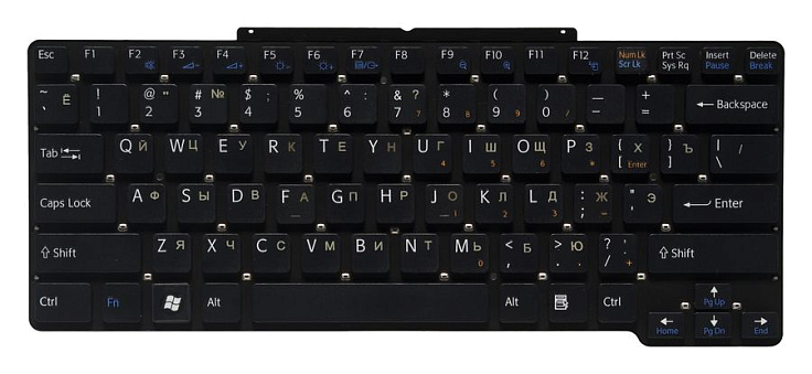 Клавиатура для Sony VGN-SR RU, Black