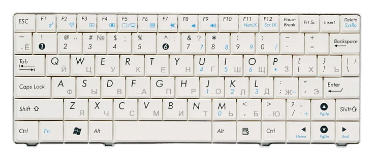 Клавиатура для Asus EEE PC 900HA RU, White