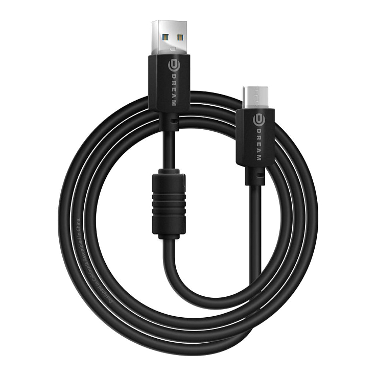Кабель TYPE-C FC01 QC3.0 2.4A 1.5M черный DREAM