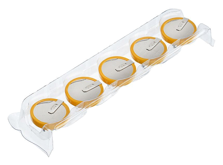 Батарейка литиевая ROBITON CR2450-HВ55 дисковая 3V, (5шт), с выводами под пайку