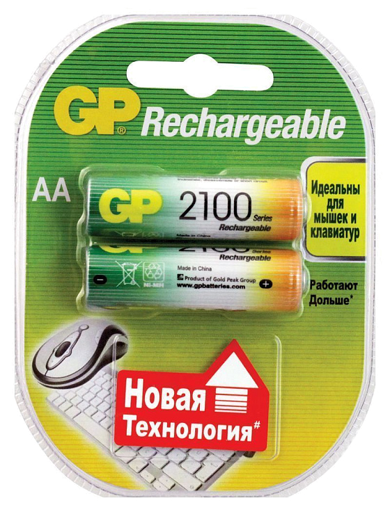 Аккумулятор GP R6 (AA) Ni-Mh 2100mAh (2шт.)