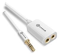 Кабель DREAM AUX JD88 0.17М (разветвитель), белый