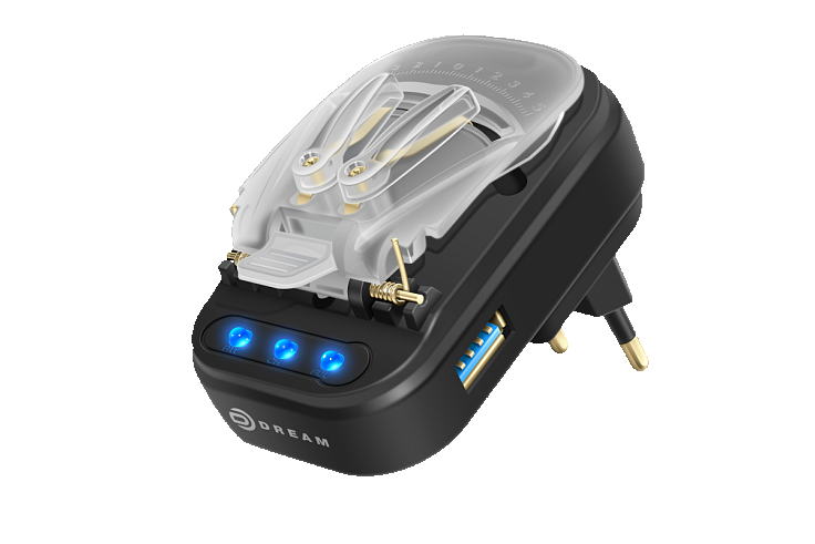Сетевое зарядное устройство ЛЯГУШКА L10 1A USB черный DREAM