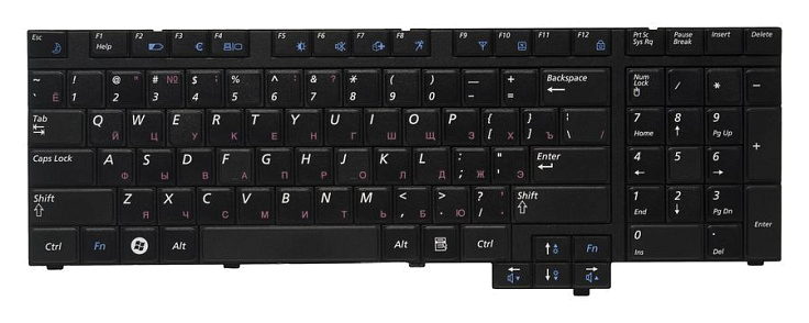 Клавиатура для Samsung R720, R730 RU, Black