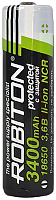 Аккумулятор ROBITON 18650 Li-Ion 3.7В 3400mAh, встроенная защита, бл/1