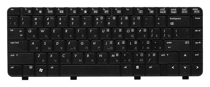 Клавиатура для HP Compaq 6520S, 6720S, 540, 550 RU, Black