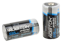 Аккумулятор Robiton 16340 (CR123A), с защитой (2шт.)