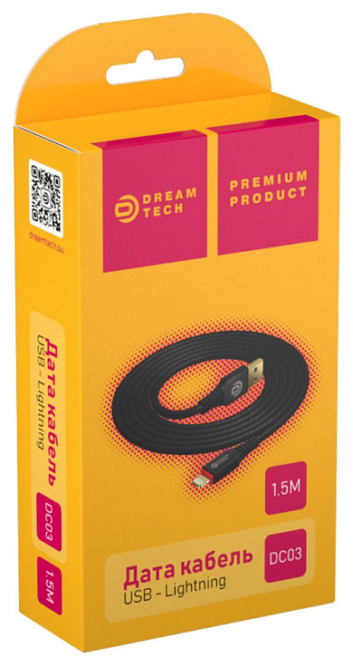 Кабель DREAM LIGHTNING DC03 1.5M черный
