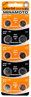 Батарейка щелочная MINAMOTO AG10 (LR1130, LR54, 389) 1.5В бл/10