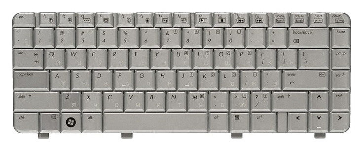 Клавиатура для HP Pavilion DV2000, V3000 RU, Silver