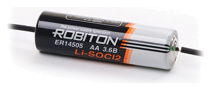 Батарейка литиевая Robiton ER14505-AX (AA) Li-SOCI2 (литий-тионилхлорид) 3.6V с аксиальными выводами