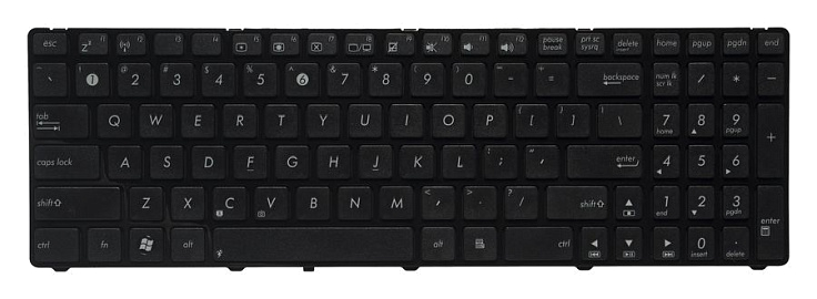 Клавиатура для Asus K50, K50IN, K50IJ, K60, K61, K62, K70, X5, F52, F90 US, Black