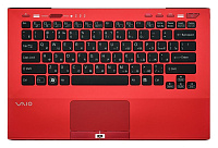 Клавиатура для Sony VPC-SB, VPC-SD (With Touch PAD, For Fingerprint) No Backlit, RU, Red, Black key