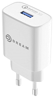 Зарядное устройство C9 USB 2.4A QC3.0 белый DREAM