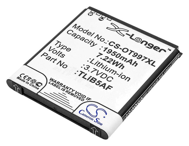 Аккумулятор CameronSino CS-OT997XL для Alcatel One Touch 997, 997D, 5035