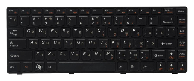 Клавиатура для Lenovo IdeaPad V470, B470 RU, Black