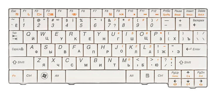 Клавиатура для Lenovo IdeaPad S10-2 RU, White