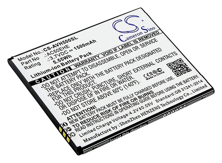 Аккумулятор CameronSino CS-AVH500SL для Archos 50 Helium 4G