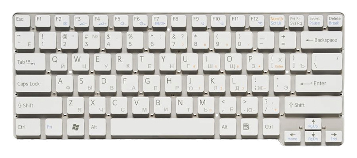 Клавиатура для Sony VGN-CW RU, White