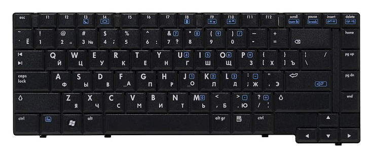 Клавиатура для HP Compaq 6710B, 6710S, 6715B, 6715S RU, Black