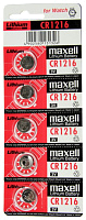 Батарейка литиевая MAXELL CR1216 дисковая 3В бл/5