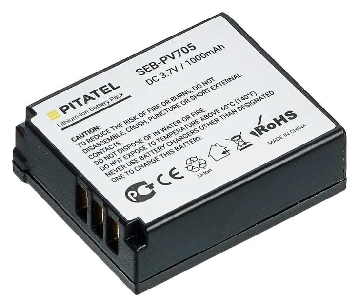 Аккумулятор CGA-S007, CGA-S007A, CGA-S007E, CGR-S007(1B,E), DMW-BCD10 для Panasonic Lumix DMC-TZ1, TZ2, TZ3, TZ4, TZ5