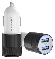 Автомобильное зарядное устройство C1 2USB 2.1A черно-белый DREAM