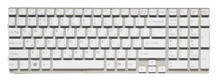 Клавиатура для Sony VPC-EB Series RU, White (горизонтальный Enter)