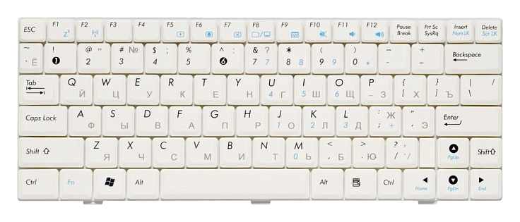 Клавиатура для Asus EEE PC 1000 RU, White