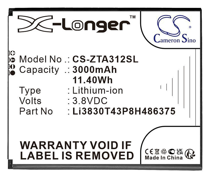 Аккумулятор Cameron Sino для ZTE Blade A31 (2021), (Li3830T43P8H486375)