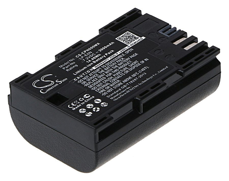 Аккумулятор CameronSino CS-CPN600MX для Canon EOS 5D Mark IV, 2000mAh