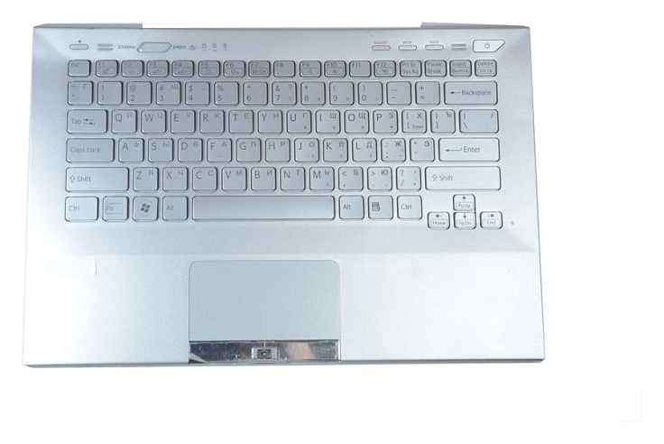 Клавиатура для Sony VPC-SA (With Touch PAD, For Fingerprint) Backlit, RU, Silver, Silver key