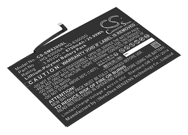 Аккумулятор Cameron Sino CS-SMX205SL для Samsung Galaxy Tab A8 10.5, p/n: HQ-6300SA, HQ-6300SD