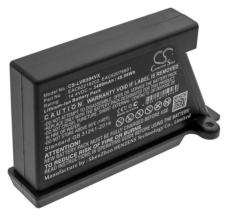 Аккумулятор CameronSino CS-LVR594VX для LG VR34406LV, VR34408LV, VR5902LVM, VR5940L, VR5942L, VR5943, Li-Ion 14.4V 3.4Ah